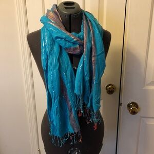 Blue and Pink Women's Scarf